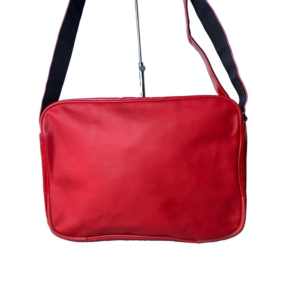 Vintage Vinyl Puma Athletic Messenger Gym Bag Red